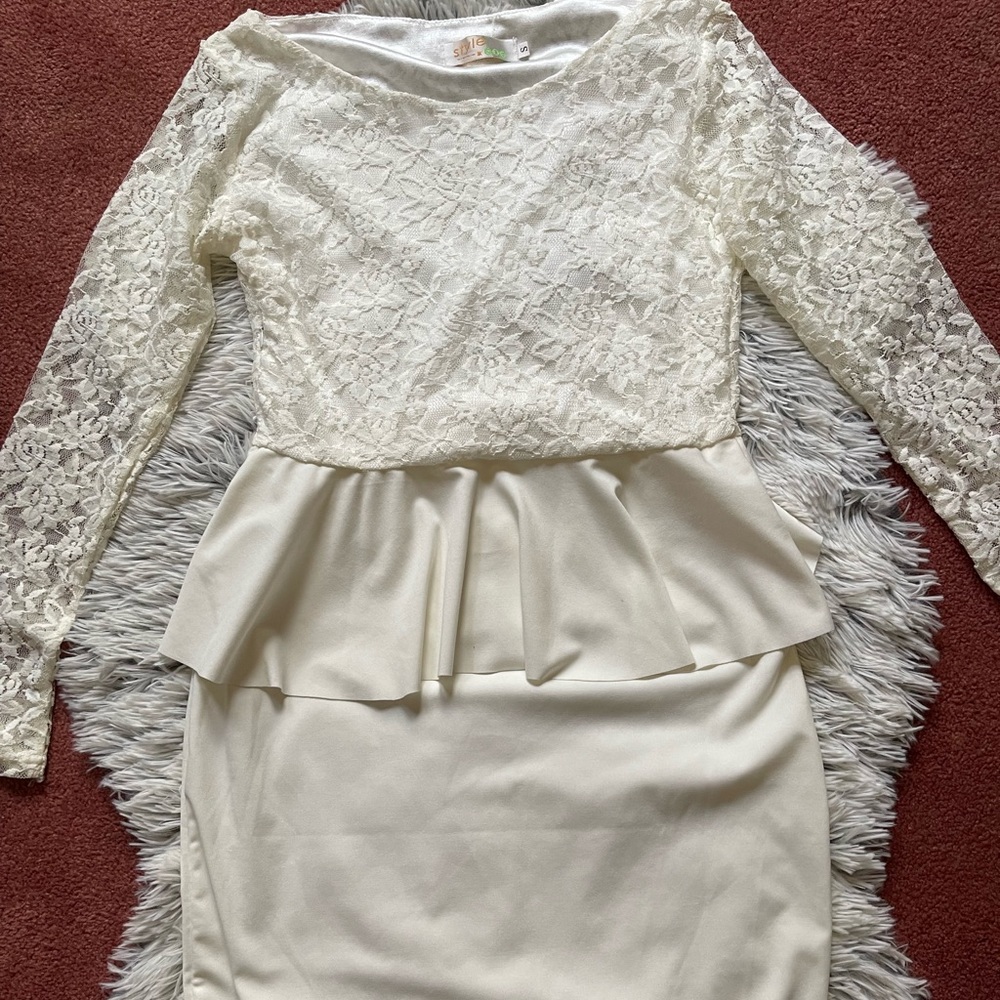 White short dress with lace
